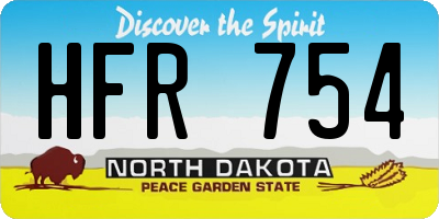ND license plate HFR754