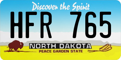 ND license plate HFR765