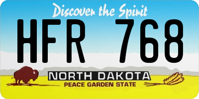 ND license plate HFR768