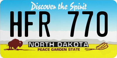 ND license plate HFR770