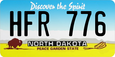 ND license plate HFR776