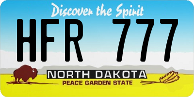 ND license plate HFR777