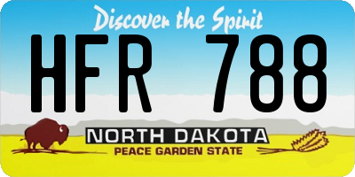 ND license plate HFR788