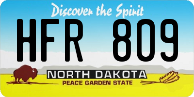 ND license plate HFR809