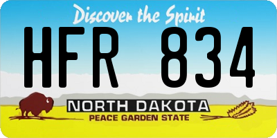 ND license plate HFR834
