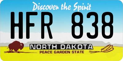 ND license plate HFR838