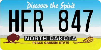 ND license plate HFR847
