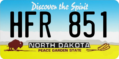 ND license plate HFR851
