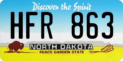 ND license plate HFR863