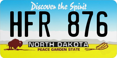 ND license plate HFR876