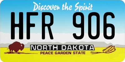 ND license plate HFR906