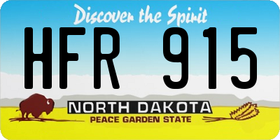 ND license plate HFR915
