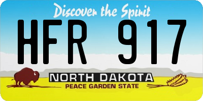 ND license plate HFR917