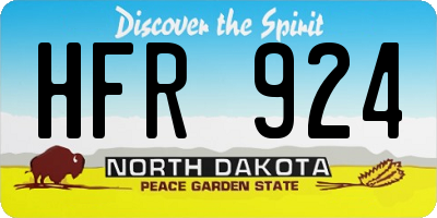 ND license plate HFR924