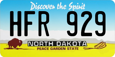 ND license plate HFR929