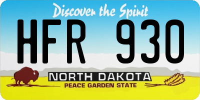 ND license plate HFR930