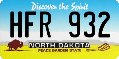 ND license plate HFR932
