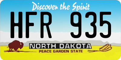 ND license plate HFR935