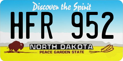 ND license plate HFR952