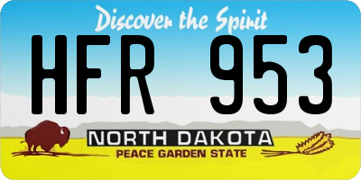 ND license plate HFR953