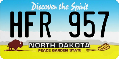 ND license plate HFR957