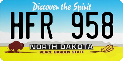 ND license plate HFR958