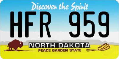 ND license plate HFR959