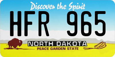 ND license plate HFR965