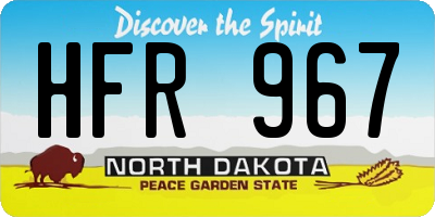 ND license plate HFR967