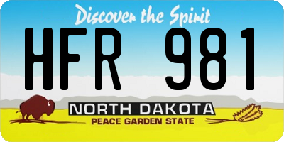 ND license plate HFR981