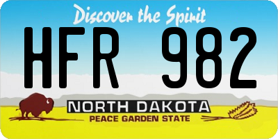 ND license plate HFR982