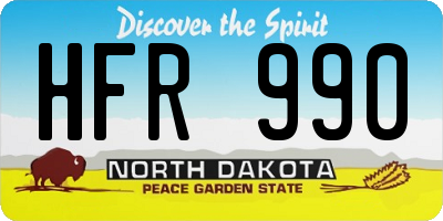 ND license plate HFR990