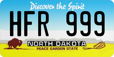 ND license plate HFR999