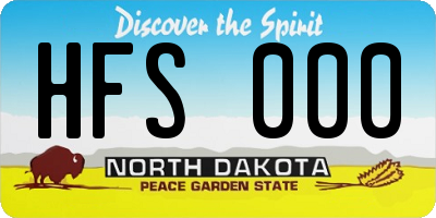 ND license plate HFS000