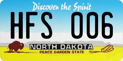 ND license plate HFS006
