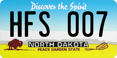 ND license plate HFS007