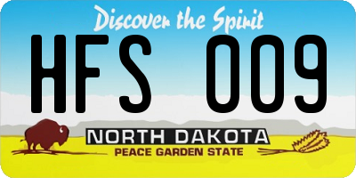 ND license plate HFS009
