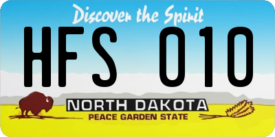 ND license plate HFS010