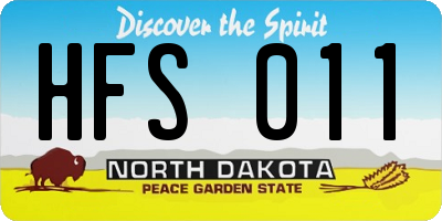 ND license plate HFS011