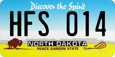 ND license plate HFS014