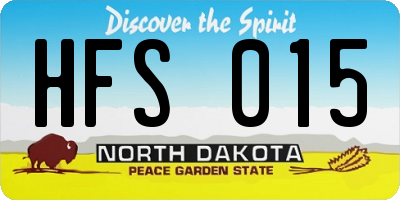 ND license plate HFS015