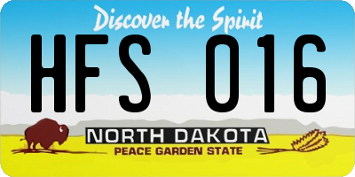 ND license plate HFS016