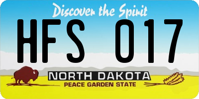 ND license plate HFS017
