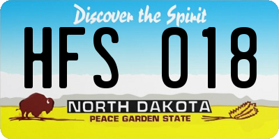 ND license plate HFS018