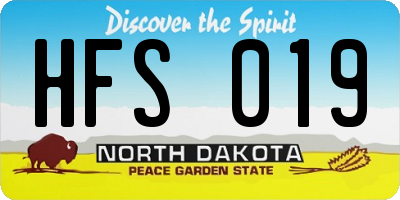 ND license plate HFS019