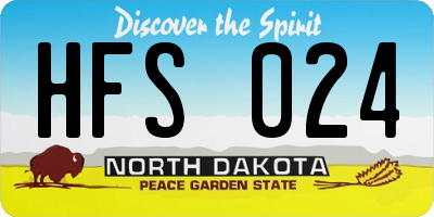 ND license plate HFS024
