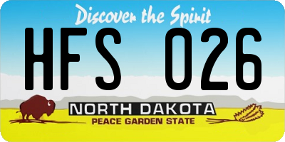 ND license plate HFS026