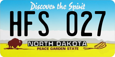 ND license plate HFS027