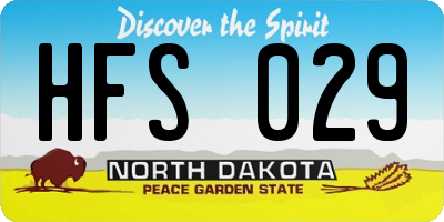 ND license plate HFS029