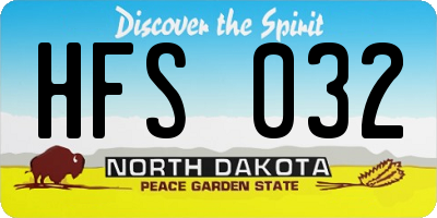 ND license plate HFS032